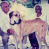 Ray and Seela Wijewardene with their Great Dane Blitz at at Dharmapala Mawatha home, circa 1980