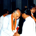 Ray Wijewardene is being congratulated by then Prime Minister (later President) R Premadasa upon being conferred the Vidya Jyothi (Luminary of Science) Presidential Honour, 1988